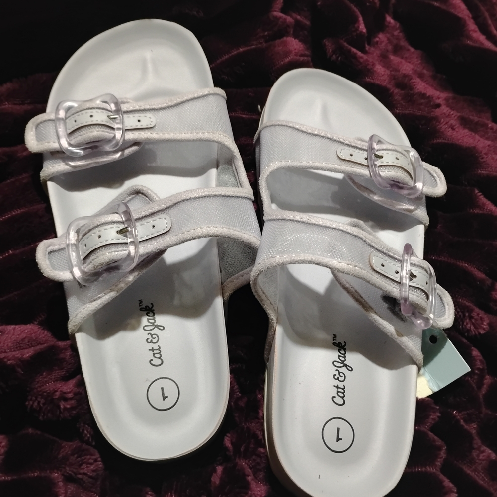 Cat & Jack Women's Silver Buckle Sandals